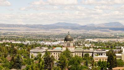 Panoramic shot of Helena Montana with the state capitol building
